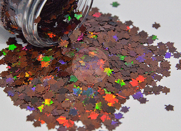 Cocoa Leaves - Holographic Shape Glitter - 1 oz