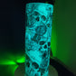 Skulls and Roses 20oz Skinny Tumbler - Glow in the Dark!