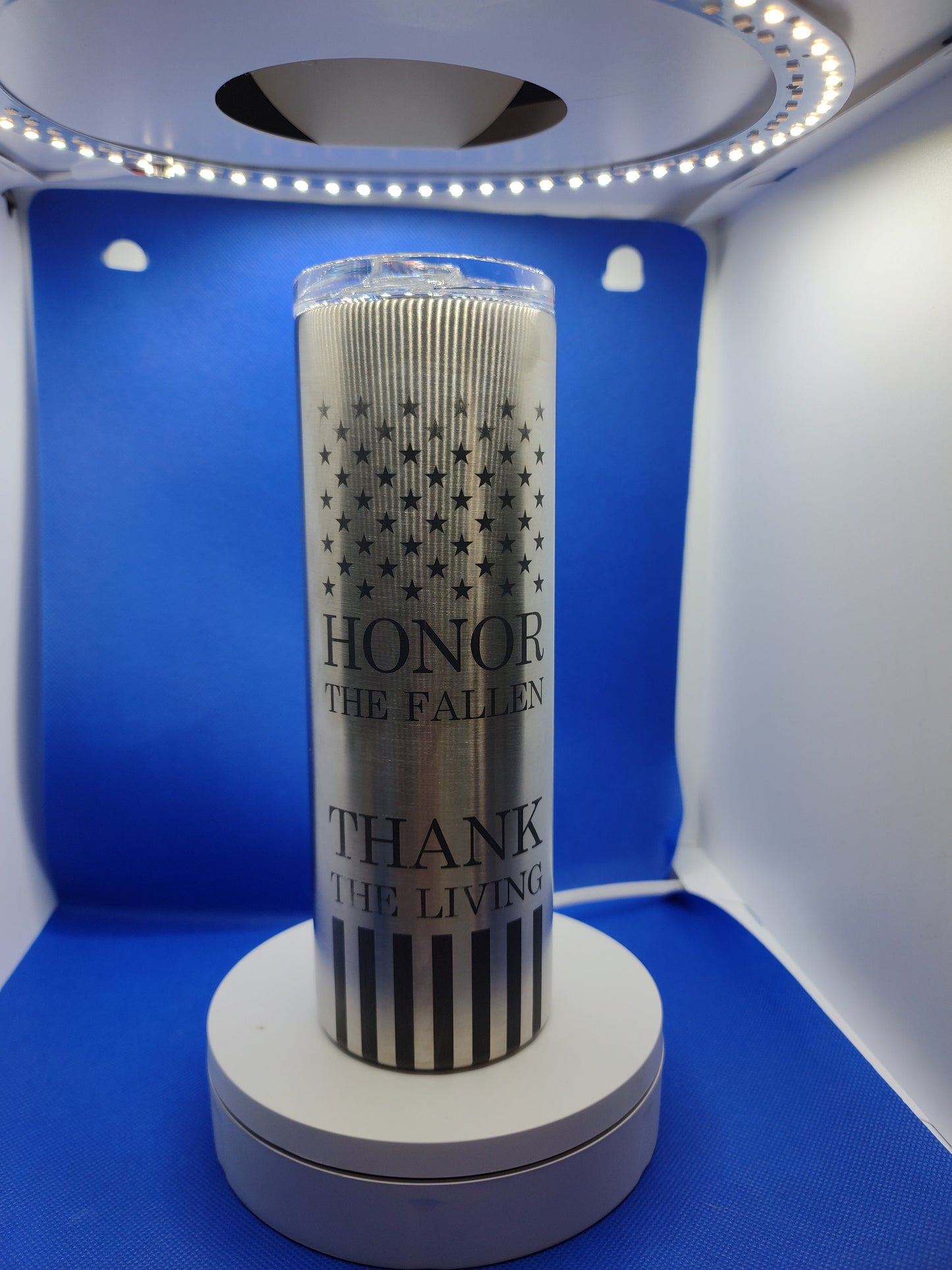 Stainless Steel engraved 20oz Skinny Tumbler - Honor the Fallen