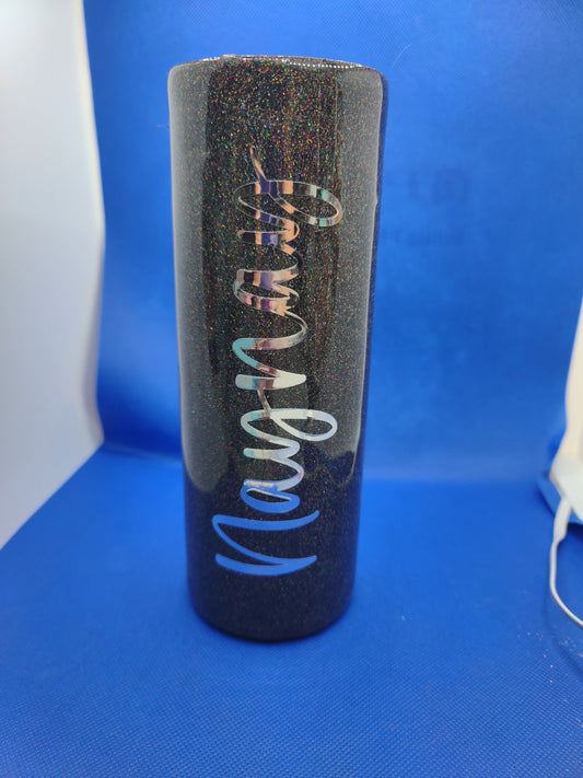 Custom Single Color Glitter 20oz Skinny Tumbler