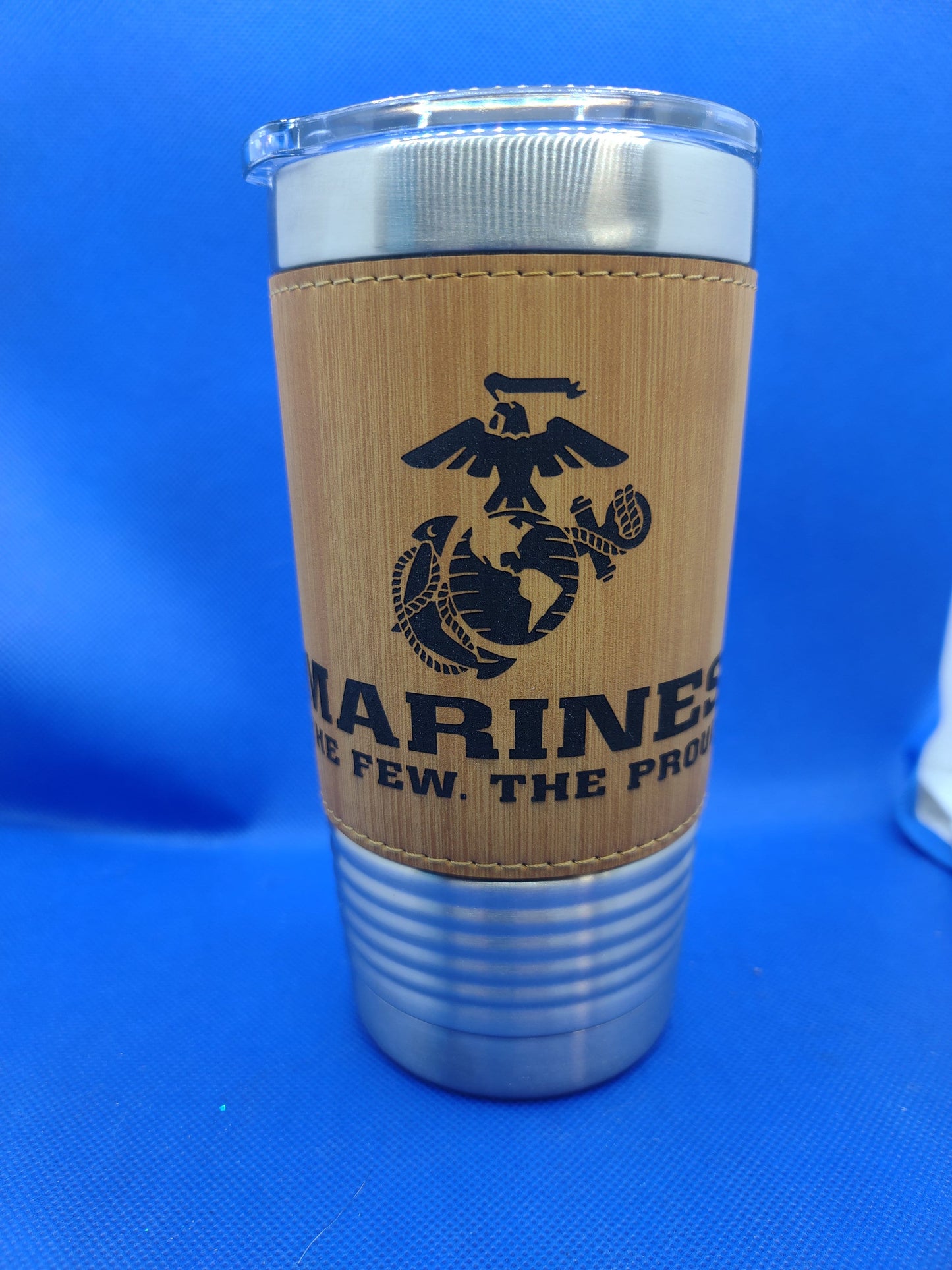 20oz Polar Camel Leatherette Tumbler with USMC Eagle, Globe, and Anchor & "The Few The Proud"