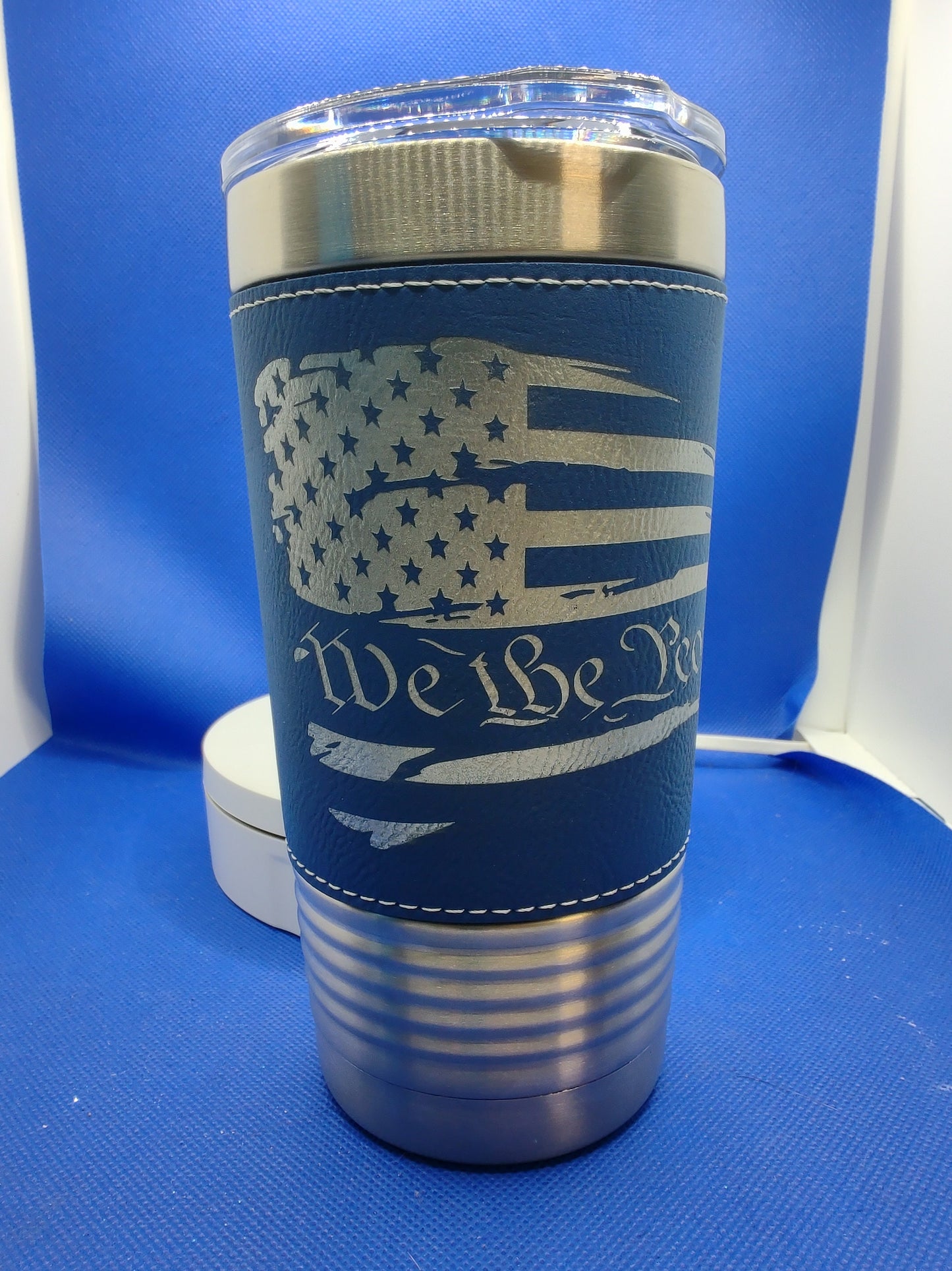 20oz Polar Camel Leatherette Tumbler with "We the People" and American Flag