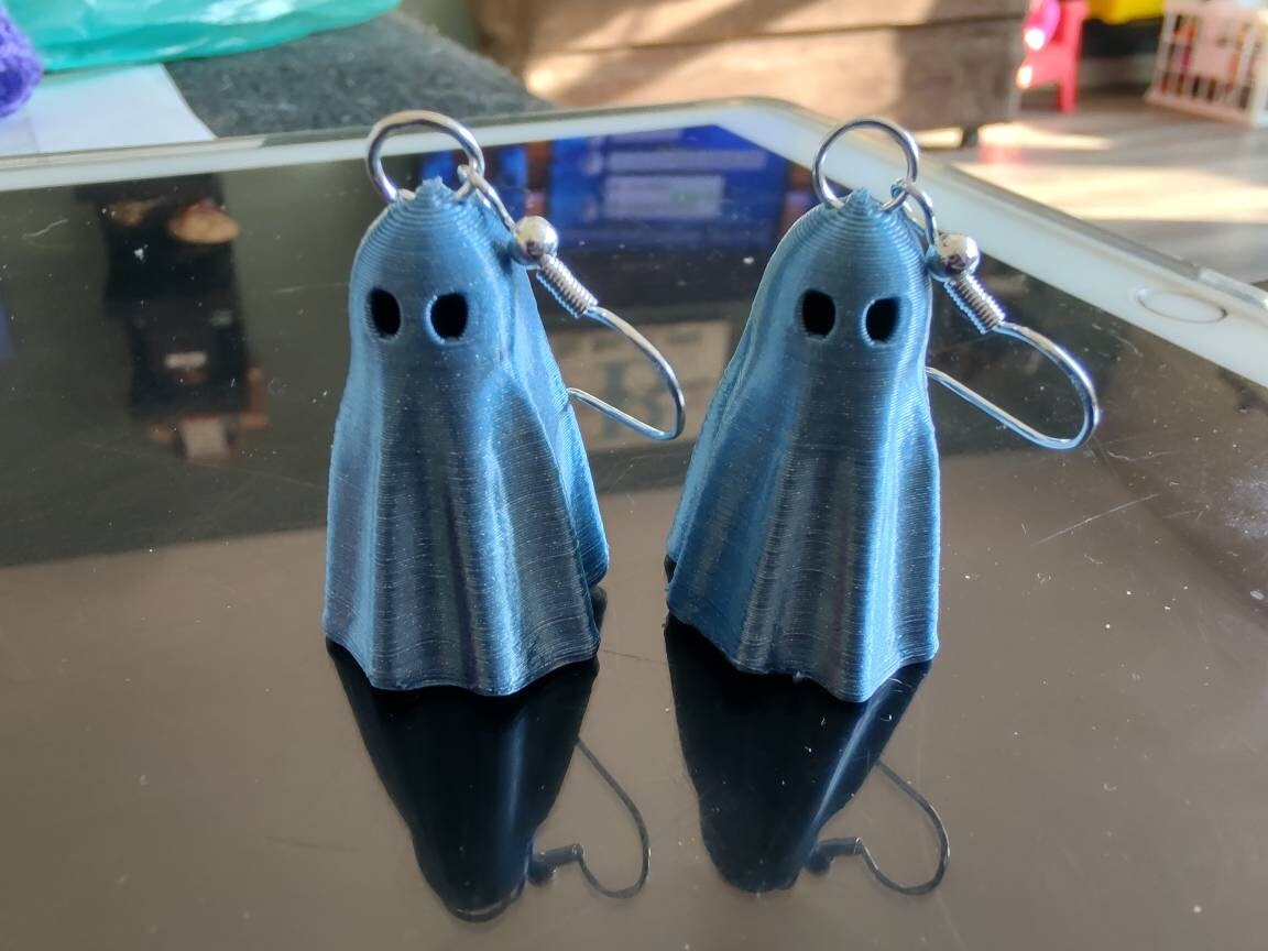 3D Printed Ghost Earrings