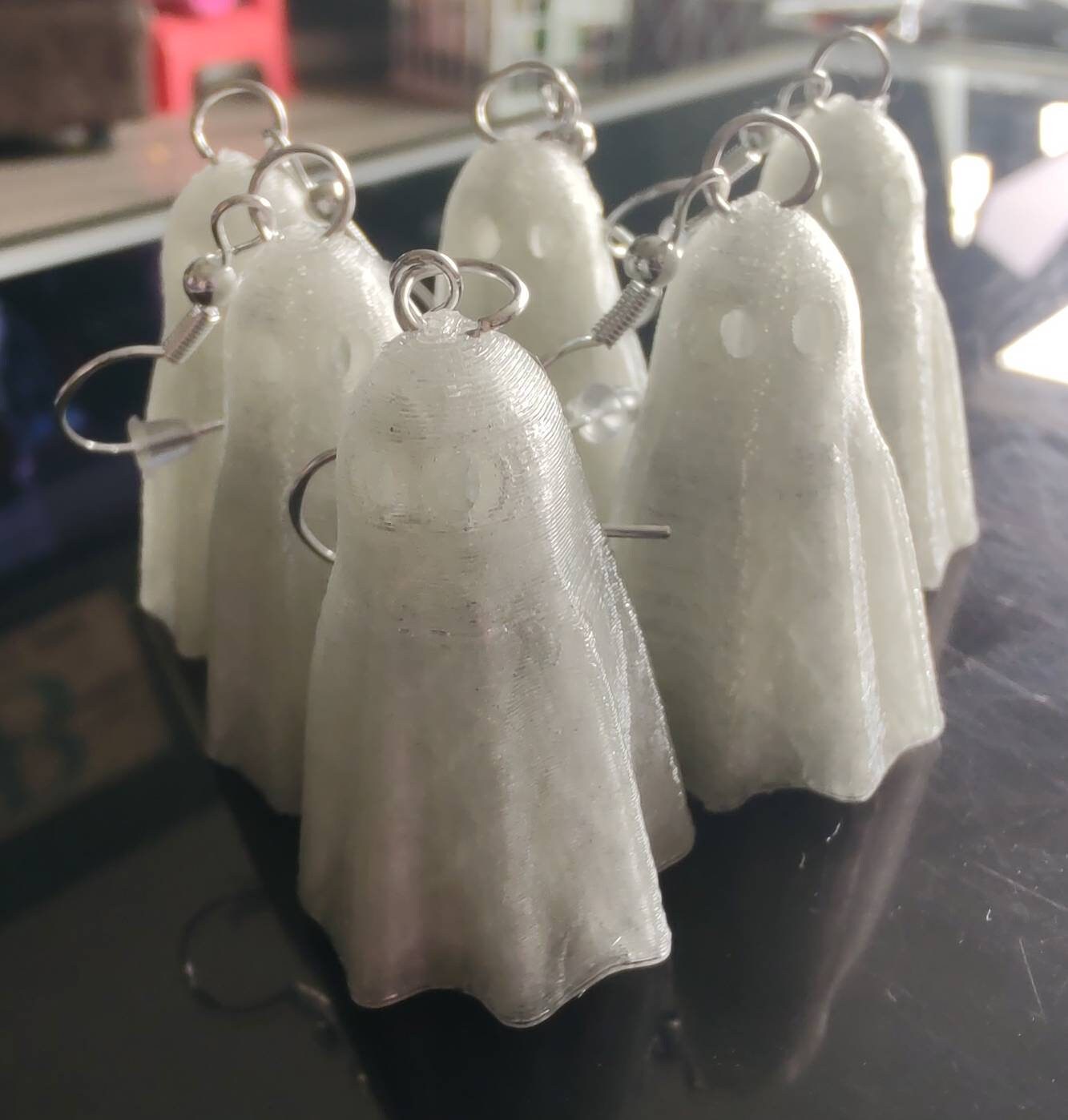 3D Printed Ghost Earrings