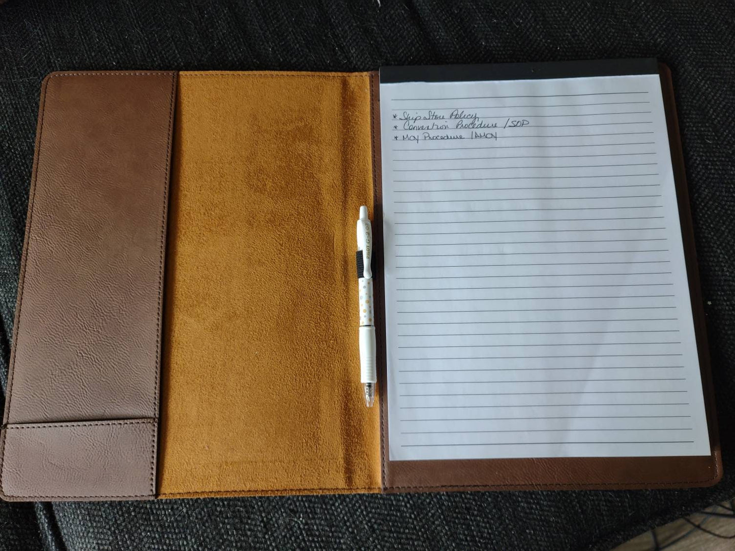 Custom Engraved Leatherette 9" x 12" Portfolio