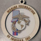 Custom wood ornaments with color center design