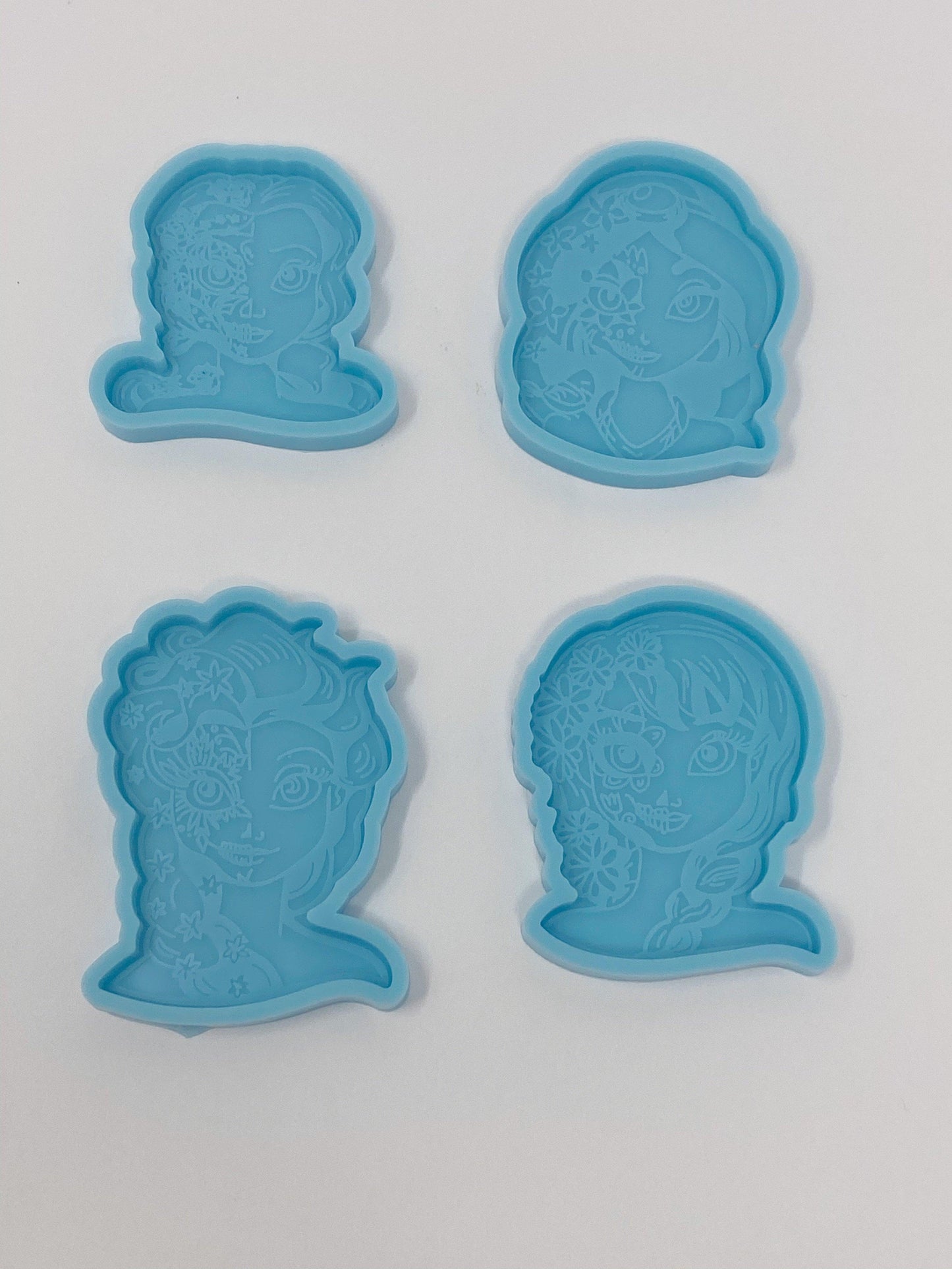 Belle Sugar Skull Silicone Mold - Badge Reel/Grippy Chimp Attachment