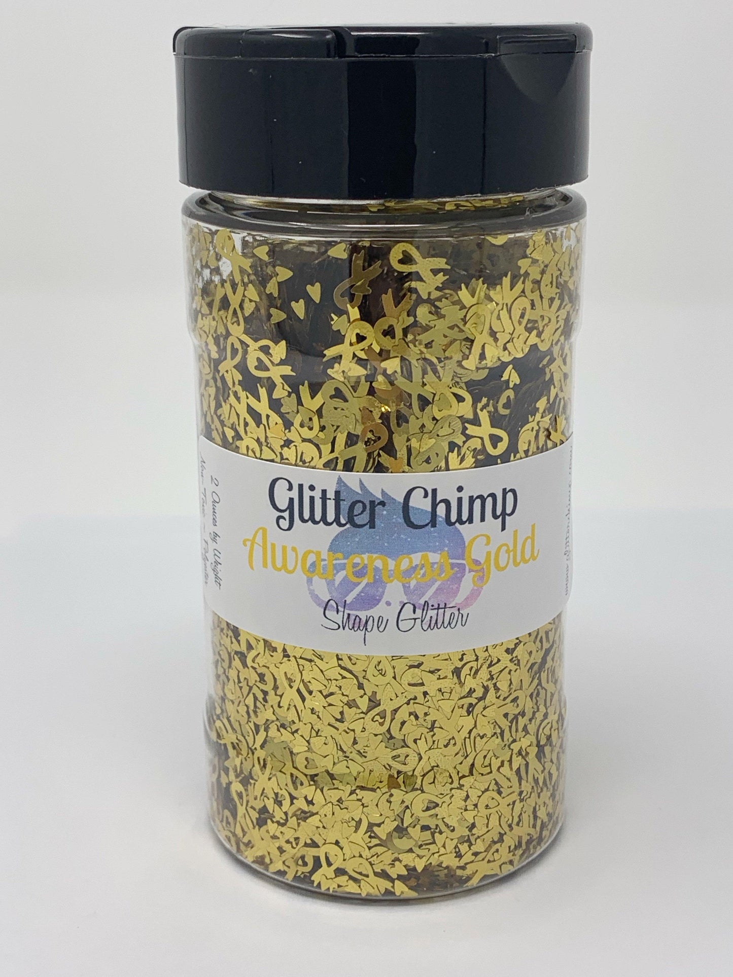 Awareness Ribbon Gold - Shape Glitter -  1 oz