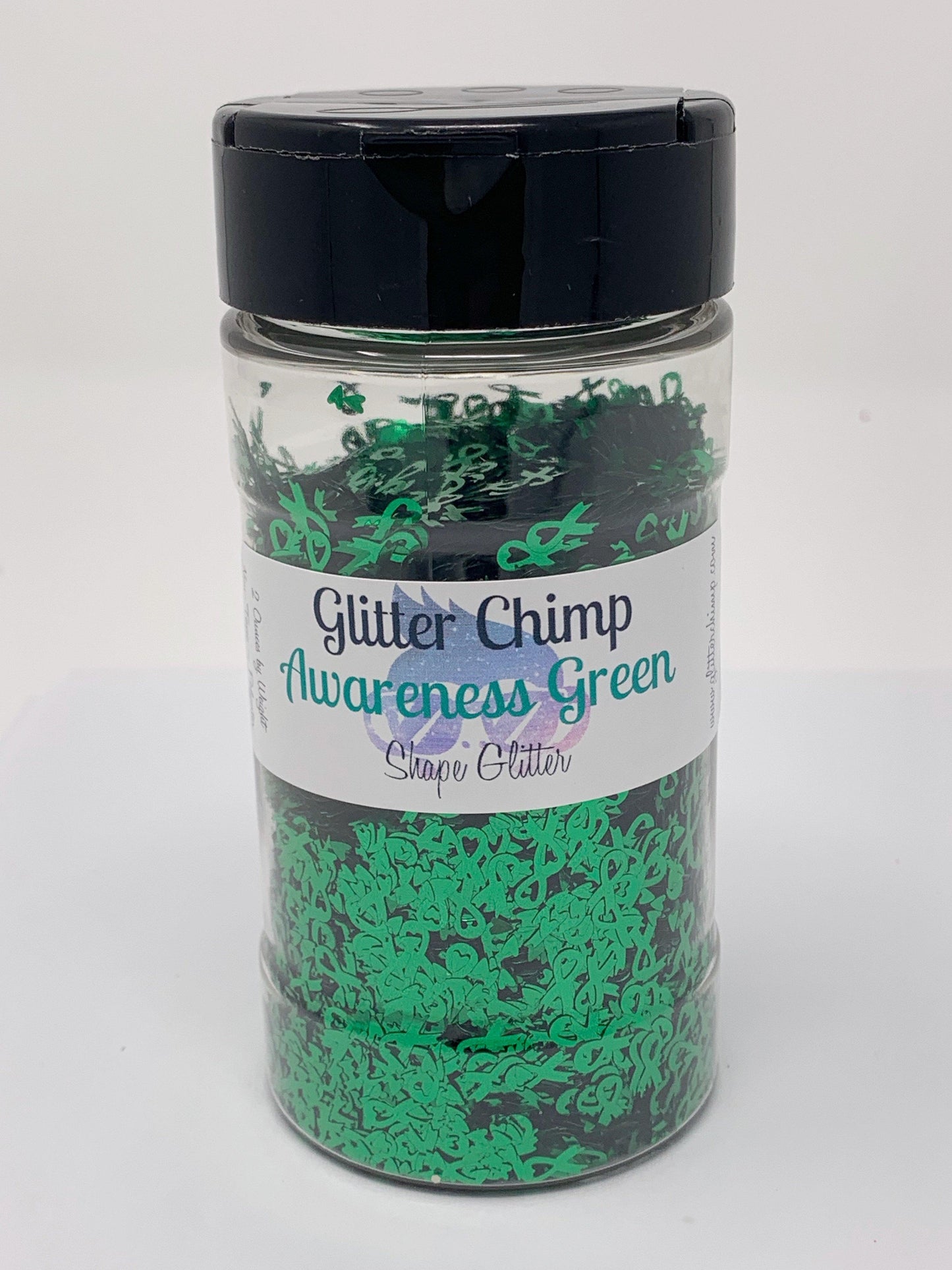 Awareness Ribbon Green - Shape Glitter -  1 oz