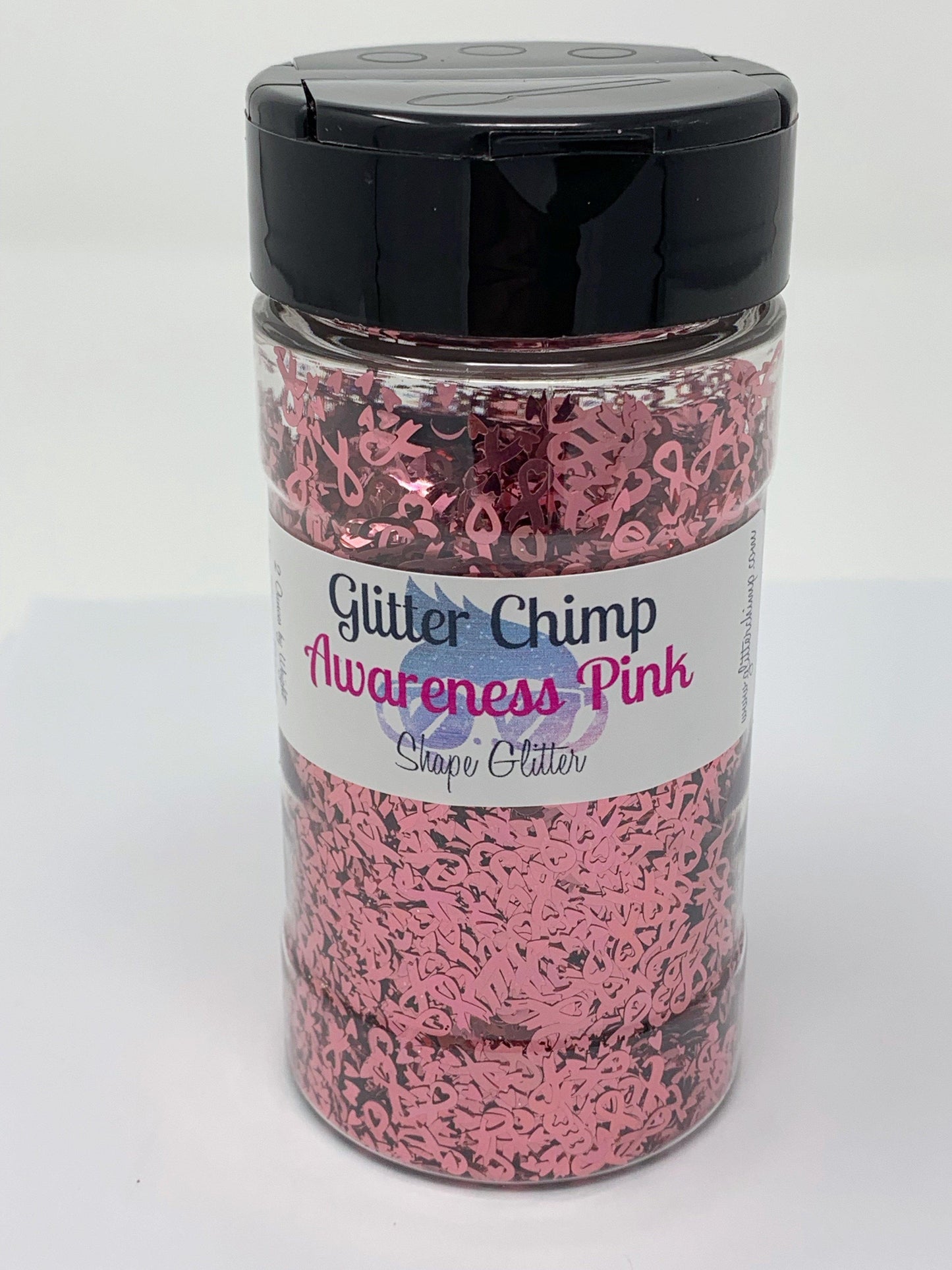 Awareness Ribbon Pink - Shape Glitter -  1 oz